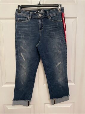 inc Denim Jeans Skinny Leg Regular Fit with Red & White Racing Strip 10P